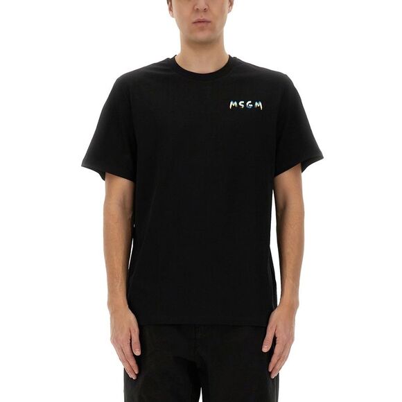 Msgm Men Cotton T-Shirt - Picture 1 of 4